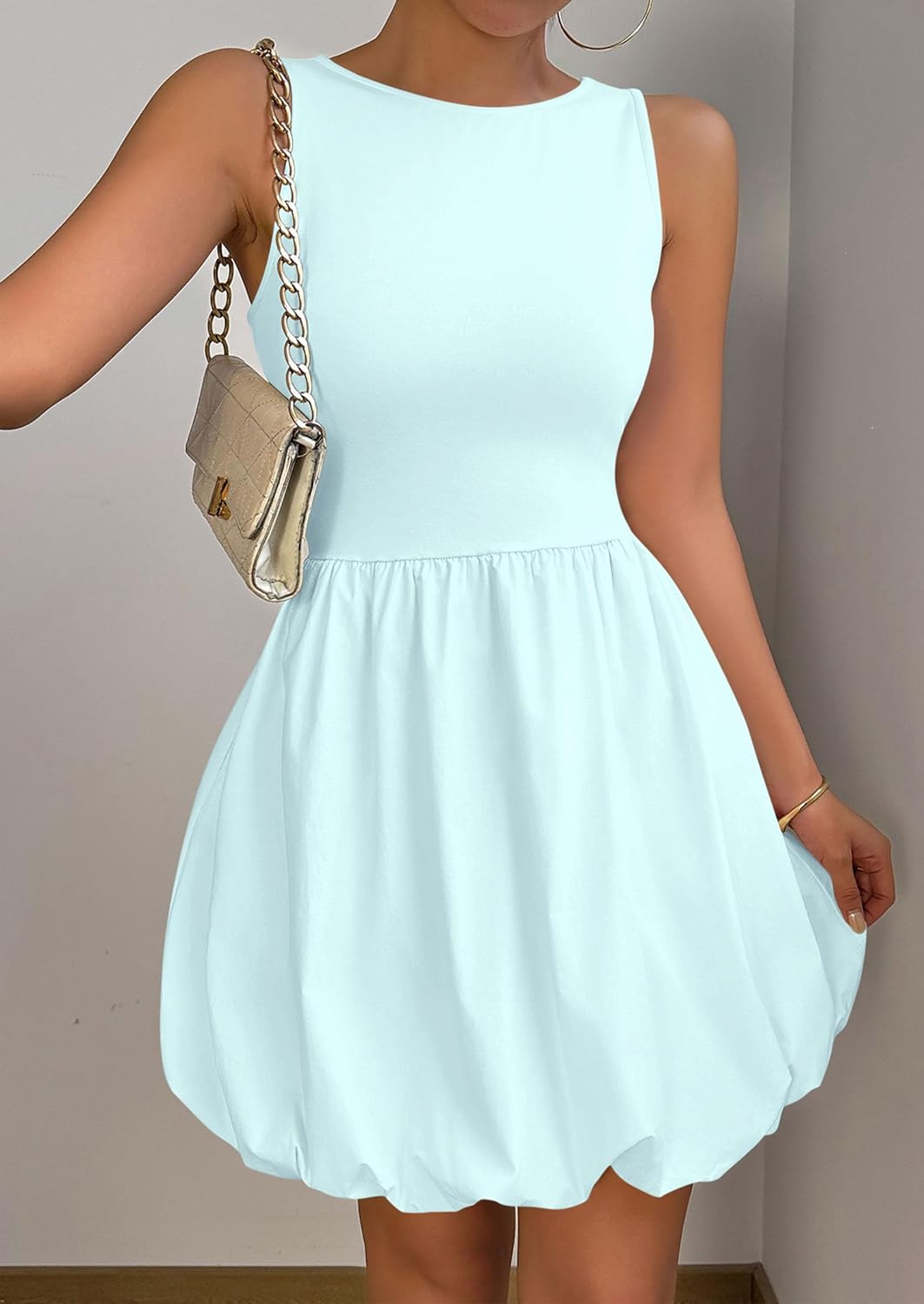 PRETTYGARDEN Summer Tank Dress – Casual Sleeveless Mini Sundress with Pockets