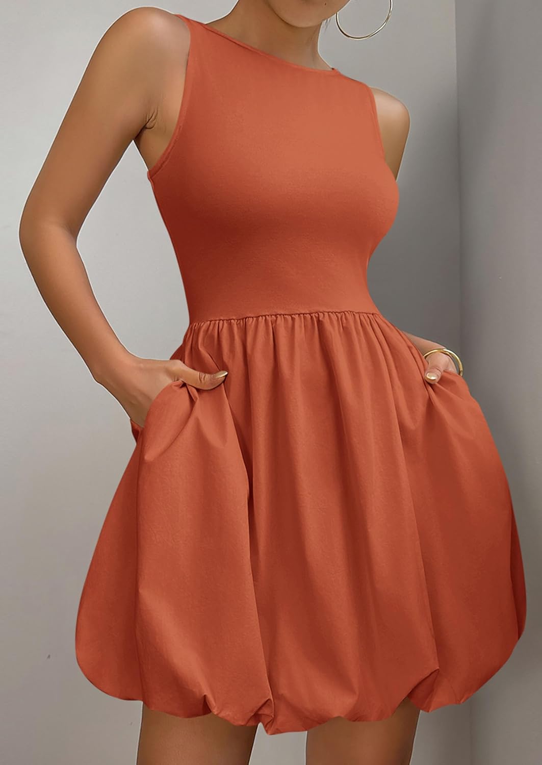 PRETTYGARDEN Summer Tank Dress – Casual Sleeveless Mini Sundress with Pockets