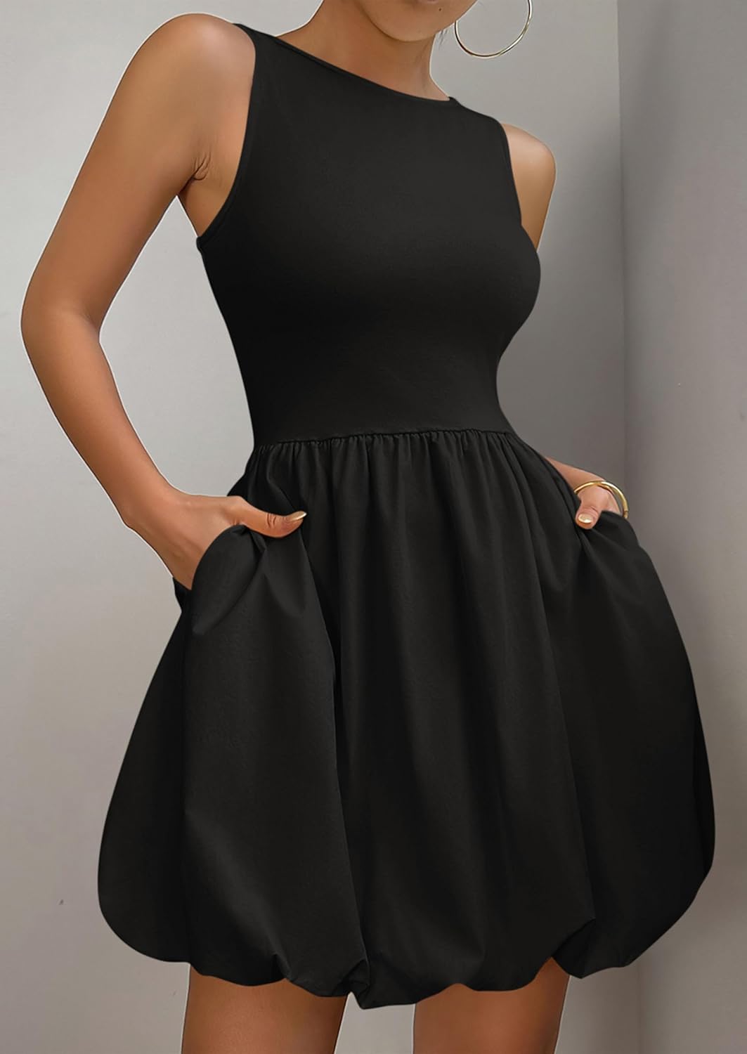 PRETTYGARDEN Summer Tank Dress – Casual Sleeveless Mini Sundress with Pockets