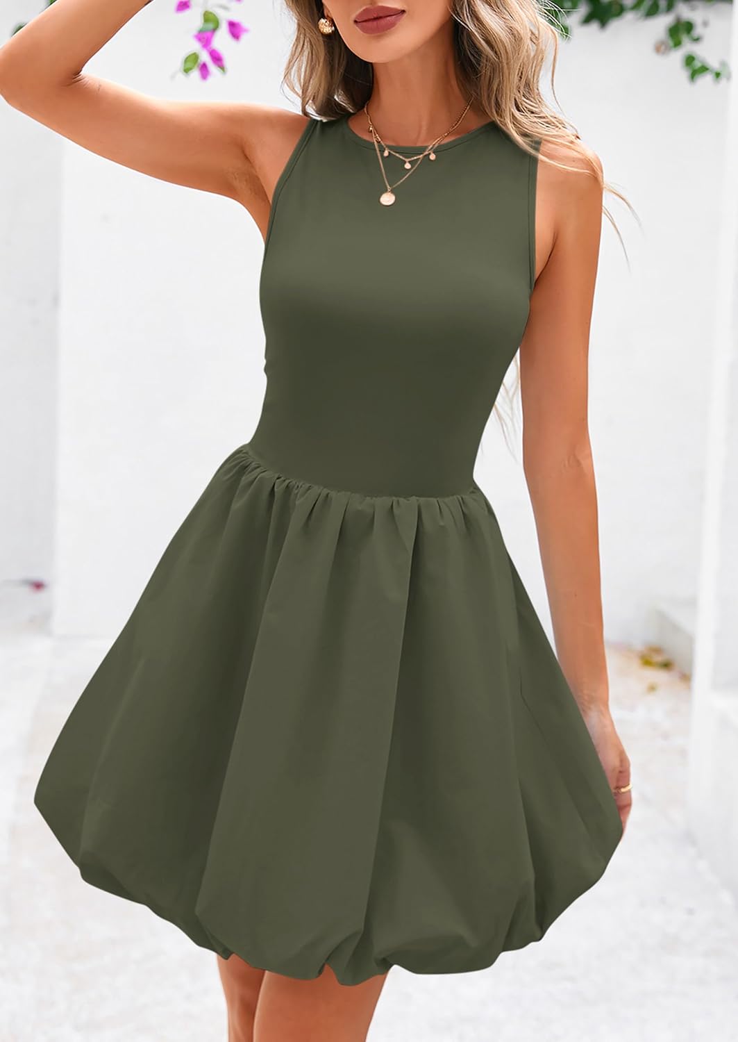 PRETTYGARDEN Summer Tank Dress – Casual Sleeveless Mini Sundress with Pockets