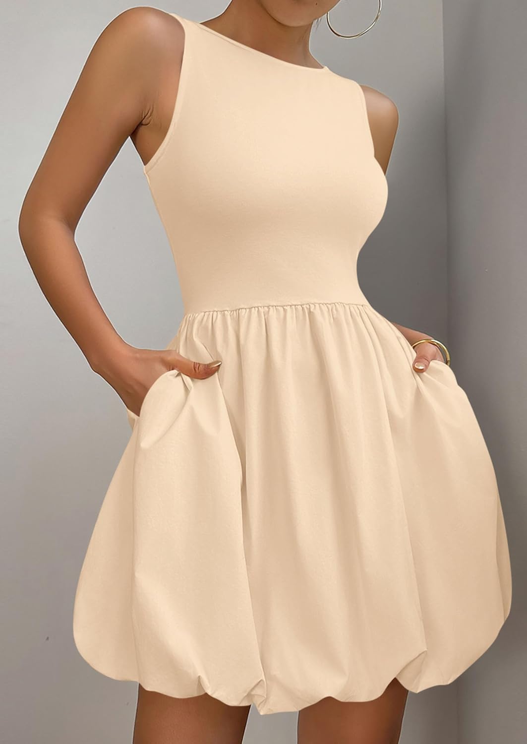PRETTYGARDEN Summer Tank Dress – Casual Sleeveless Mini Sundress with Pockets