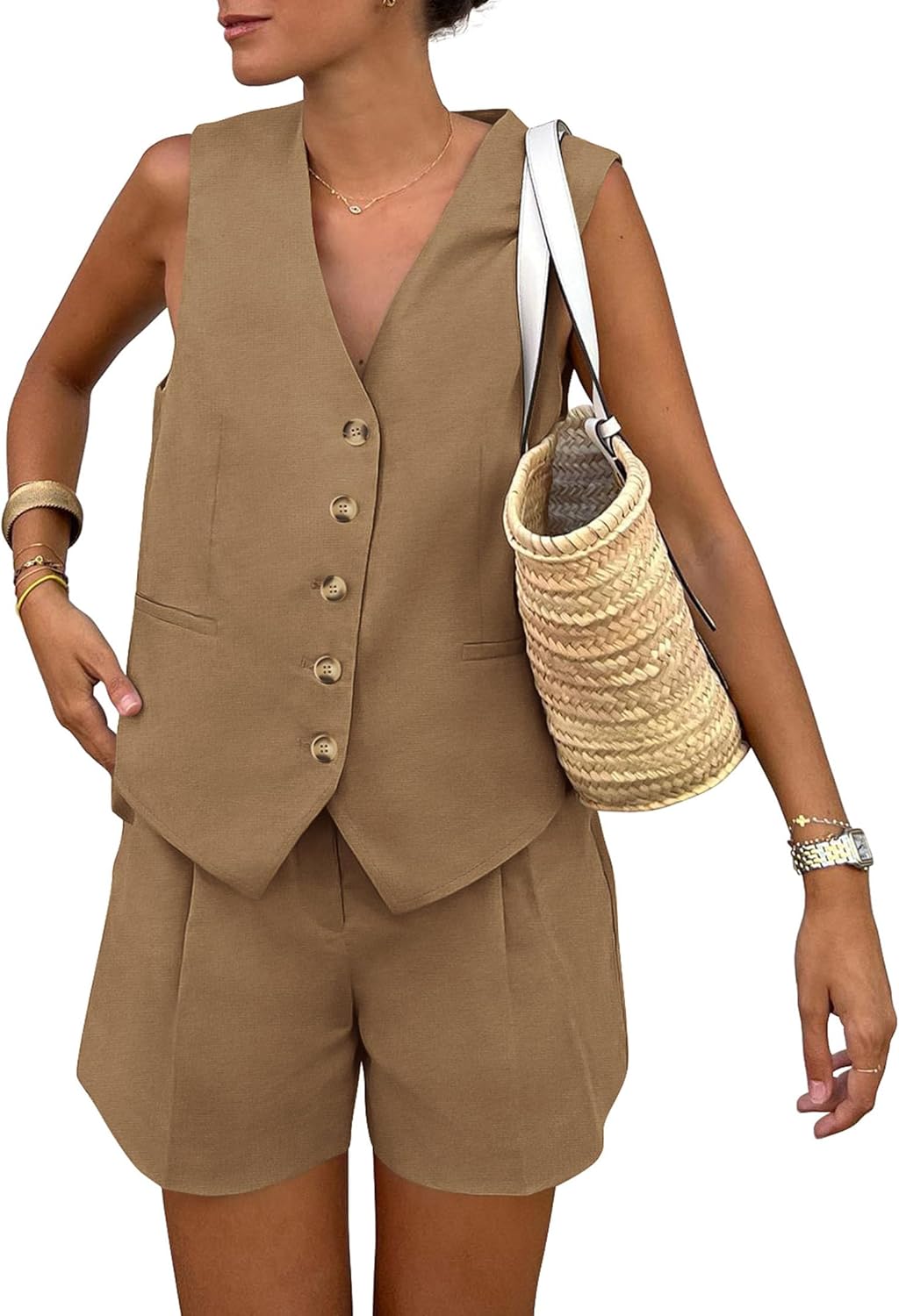 PRETTYGARDEN Summer Vest & Shorts Set – Women's 2-Piece Outfit