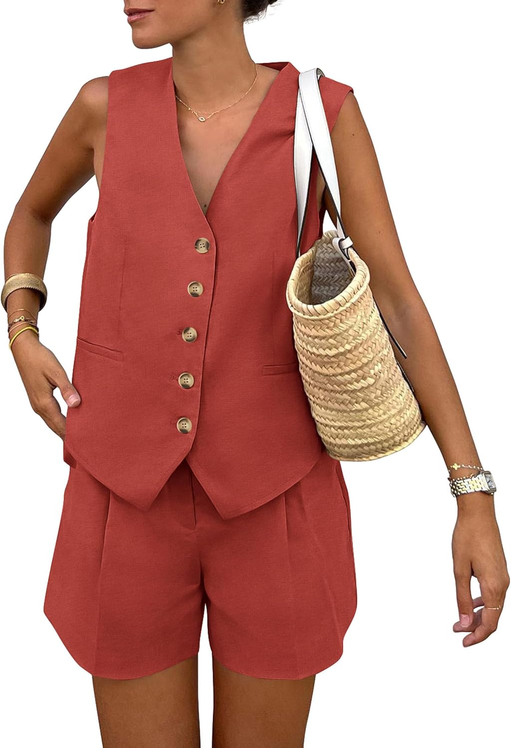 PRETTYGARDEN Summer Vest & Shorts Set – Women's 2-Piece Outfit