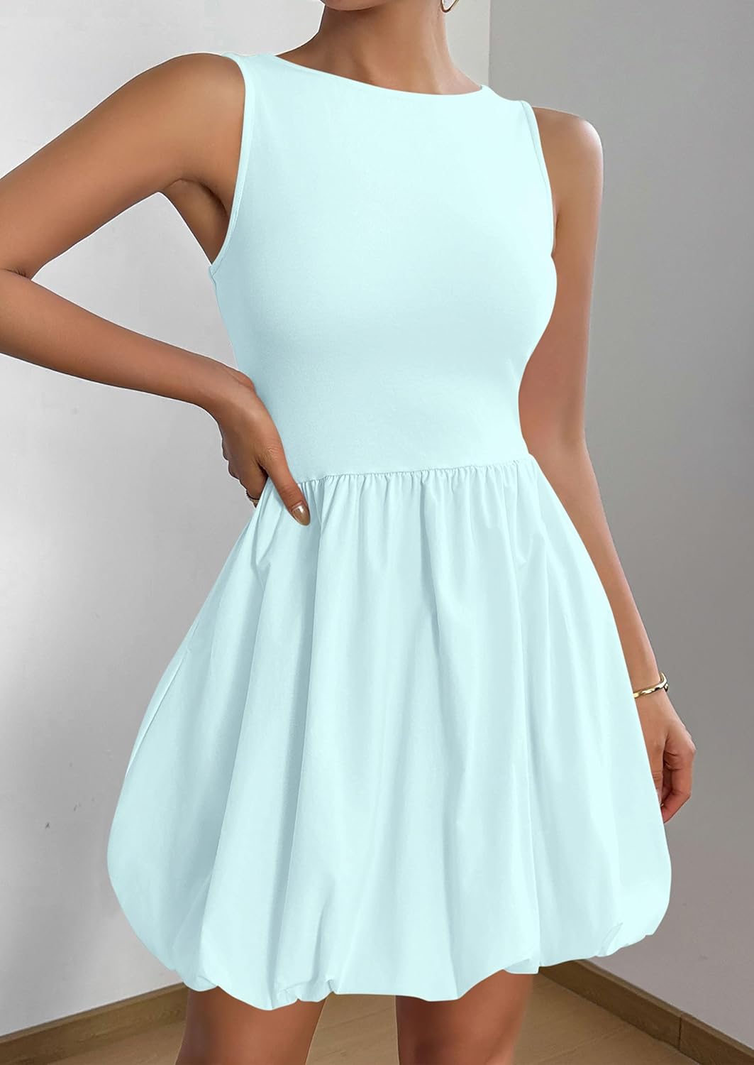 PRETTYGARDEN Summer Tank Dress – Casual Sleeveless Mini Sundress with Pockets