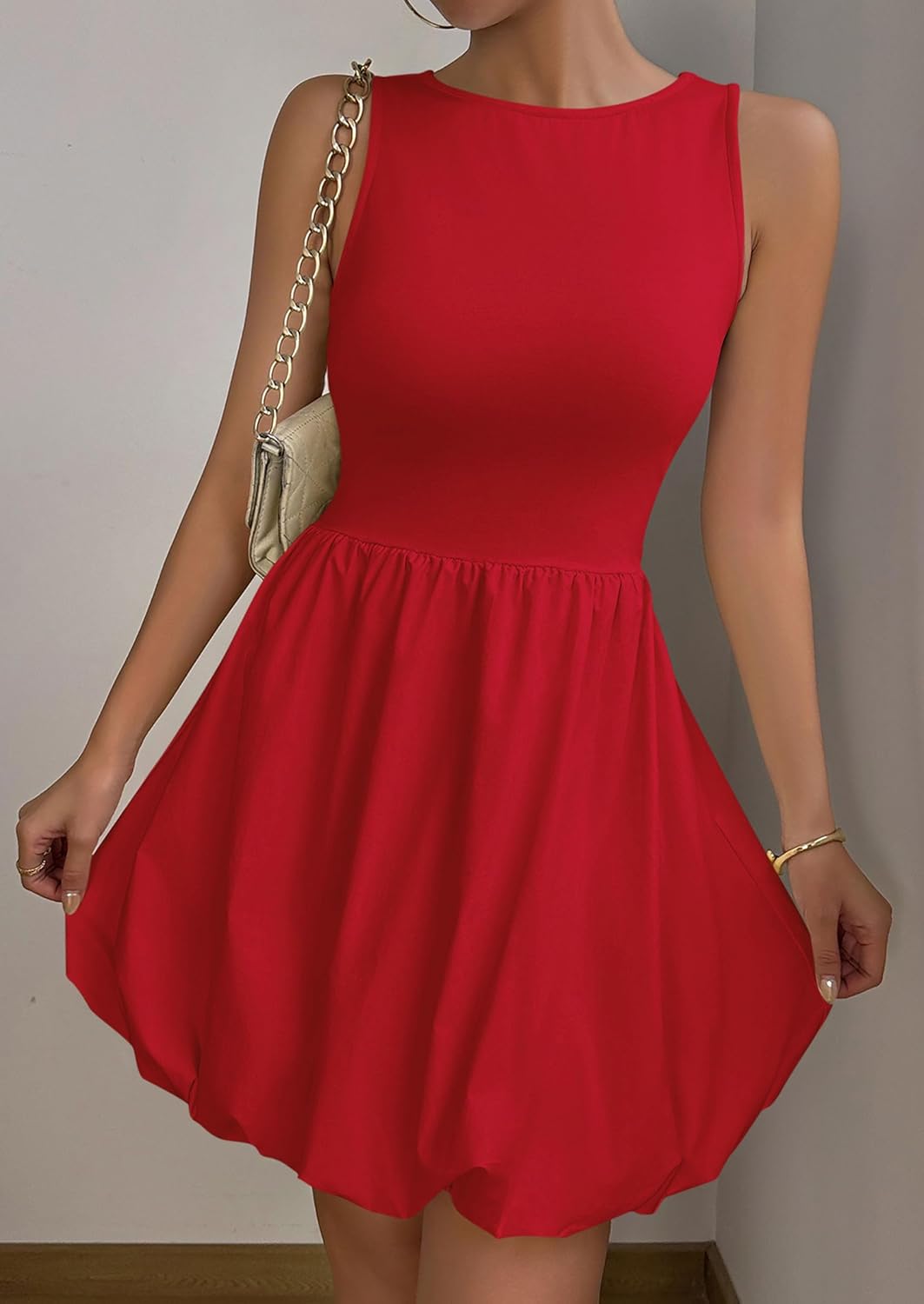 PRETTYGARDEN Summer Tank Dress – Casual Sleeveless Mini Sundress with Pockets