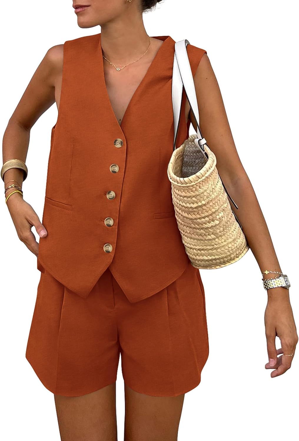 PRETTYGARDEN Summer Vest & Shorts Set – Women's 2-Piece Outfit