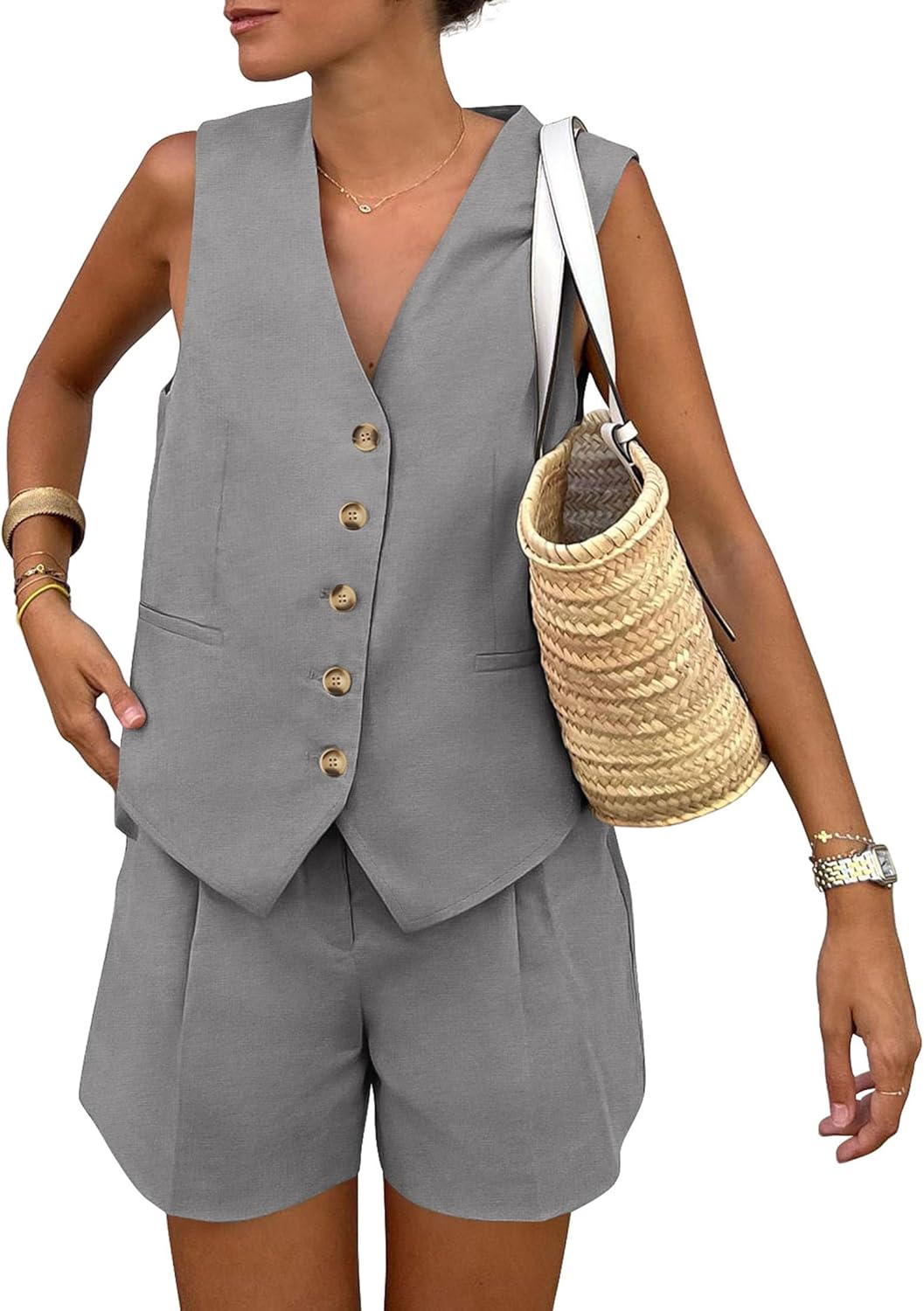 PRETTYGARDEN Summer Vest & Shorts Set – Women's 2-Piece Outfit
