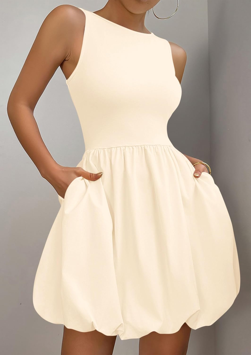 PRETTYGARDEN Summer Tank Dress – Casual Sleeveless Mini Sundress with Pockets
