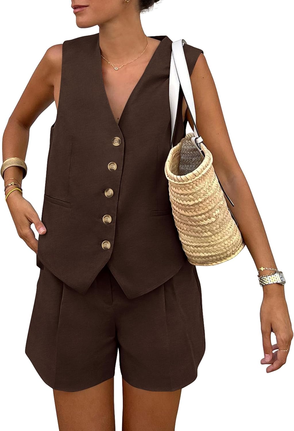 PRETTYGARDEN Summer Vest & Shorts Set – Women's 2-Piece Outfit