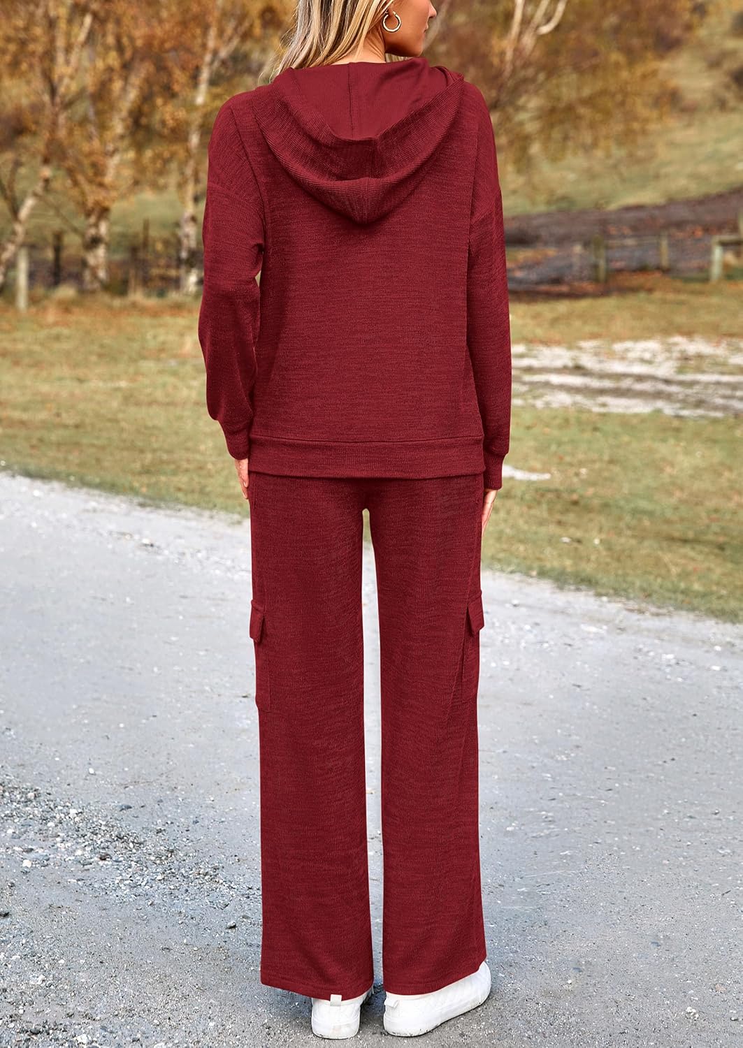PRETTYGARDEN Knitted Lounge Set – Hoodie Pullover & Cargo Pants