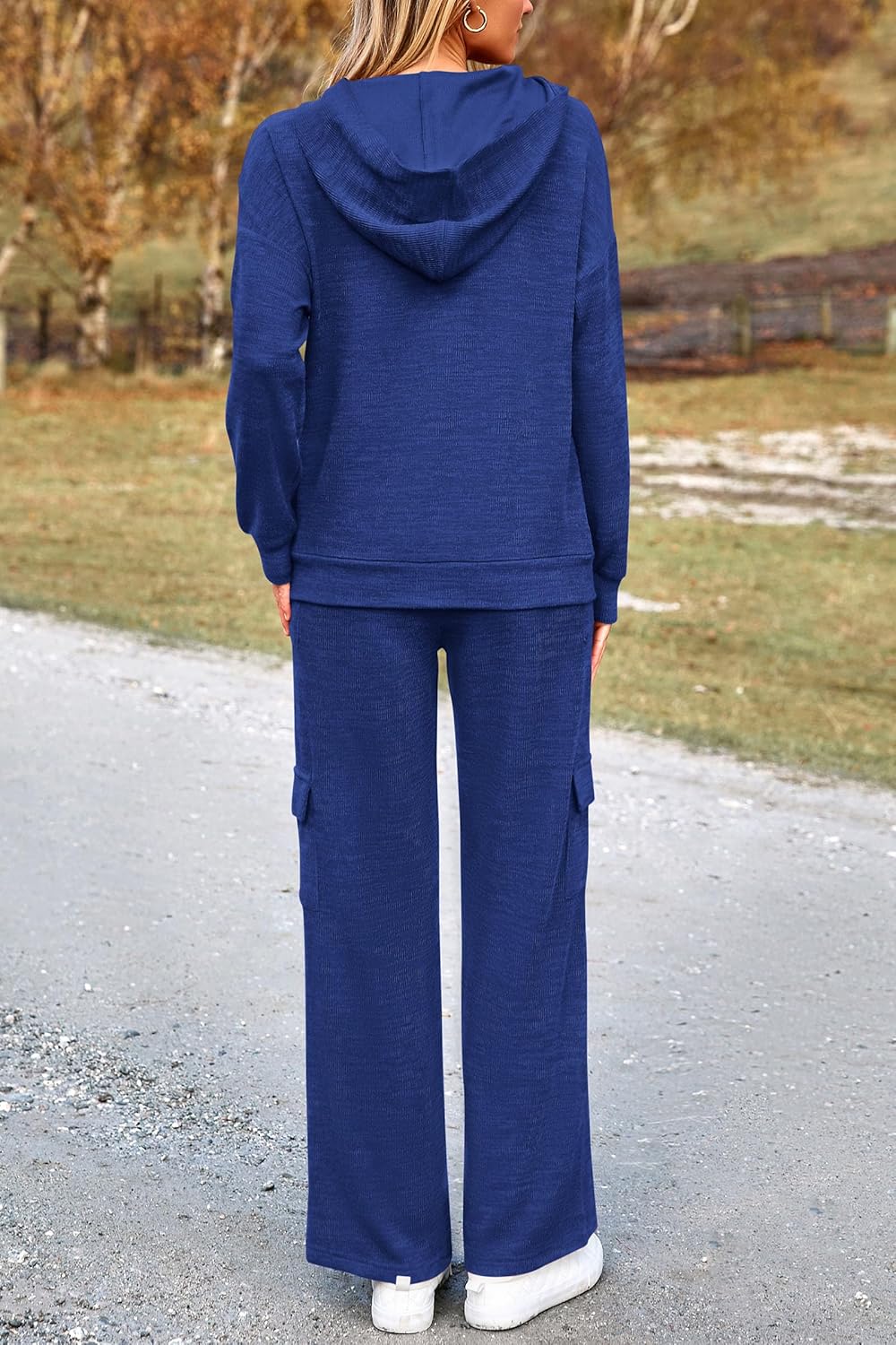 PRETTYGARDEN Knitted Lounge Set – Hoodie Pullover & Cargo Pants