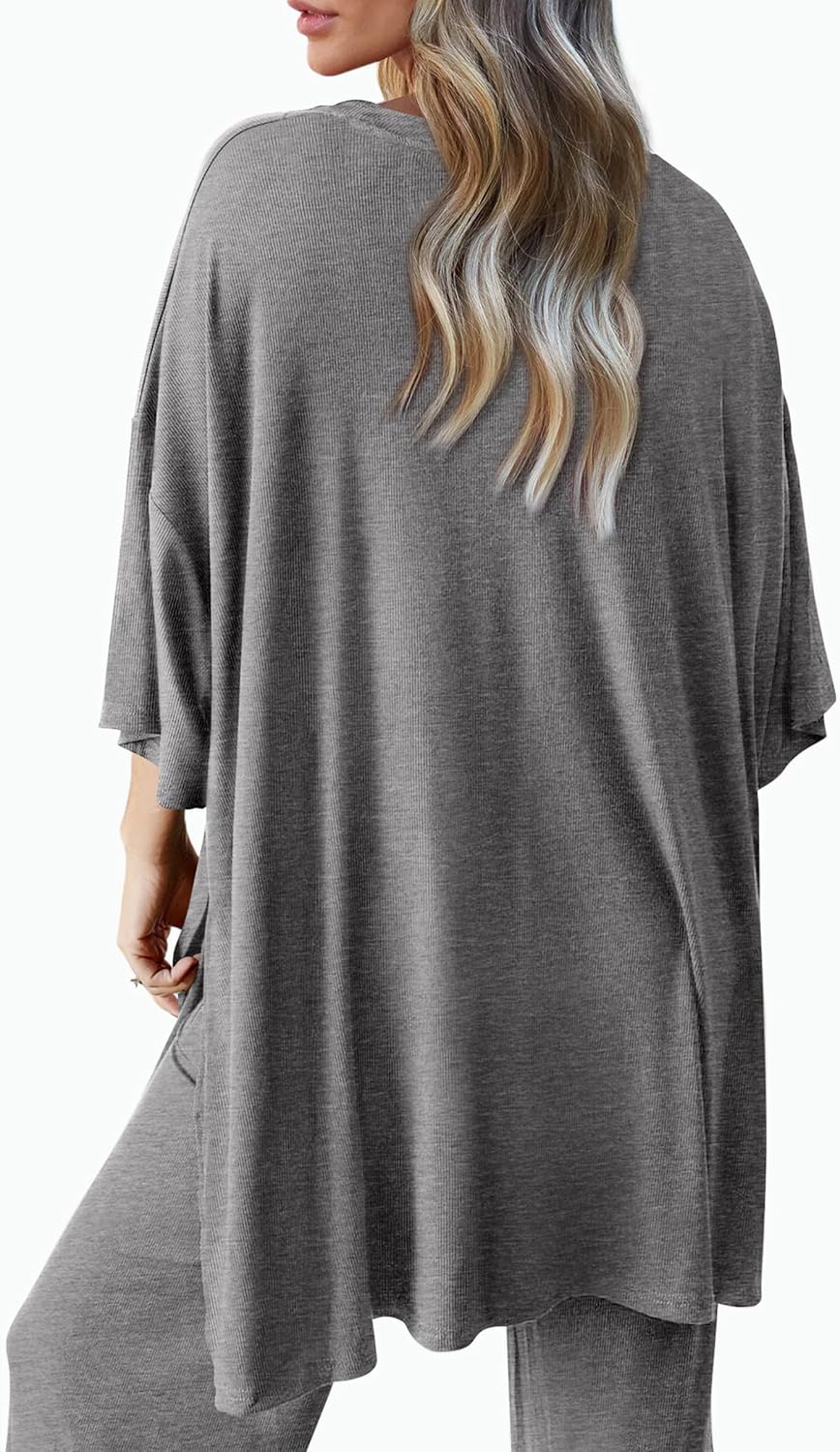 PRETTYGARDEN 2-Piece Lounge Set – Short Sleeve Top & Wide Leg Pants