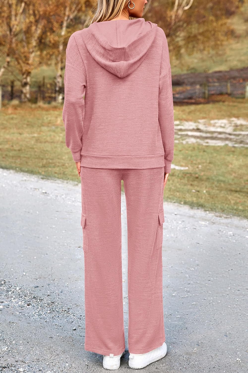 PRETTYGARDEN Knitted Lounge Set – Hoodie Pullover & Cargo Pants