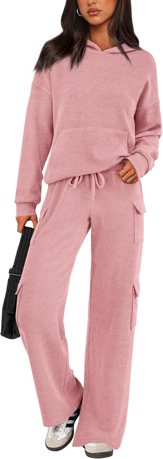 PRETTYGARDEN Knitted Lounge Set – Hoodie Pullover & Cargo Pants