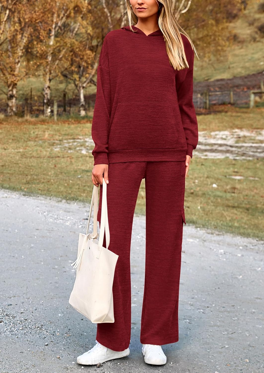 PRETTYGARDEN Knitted Lounge Set – Hoodie Pullover & Cargo Pants