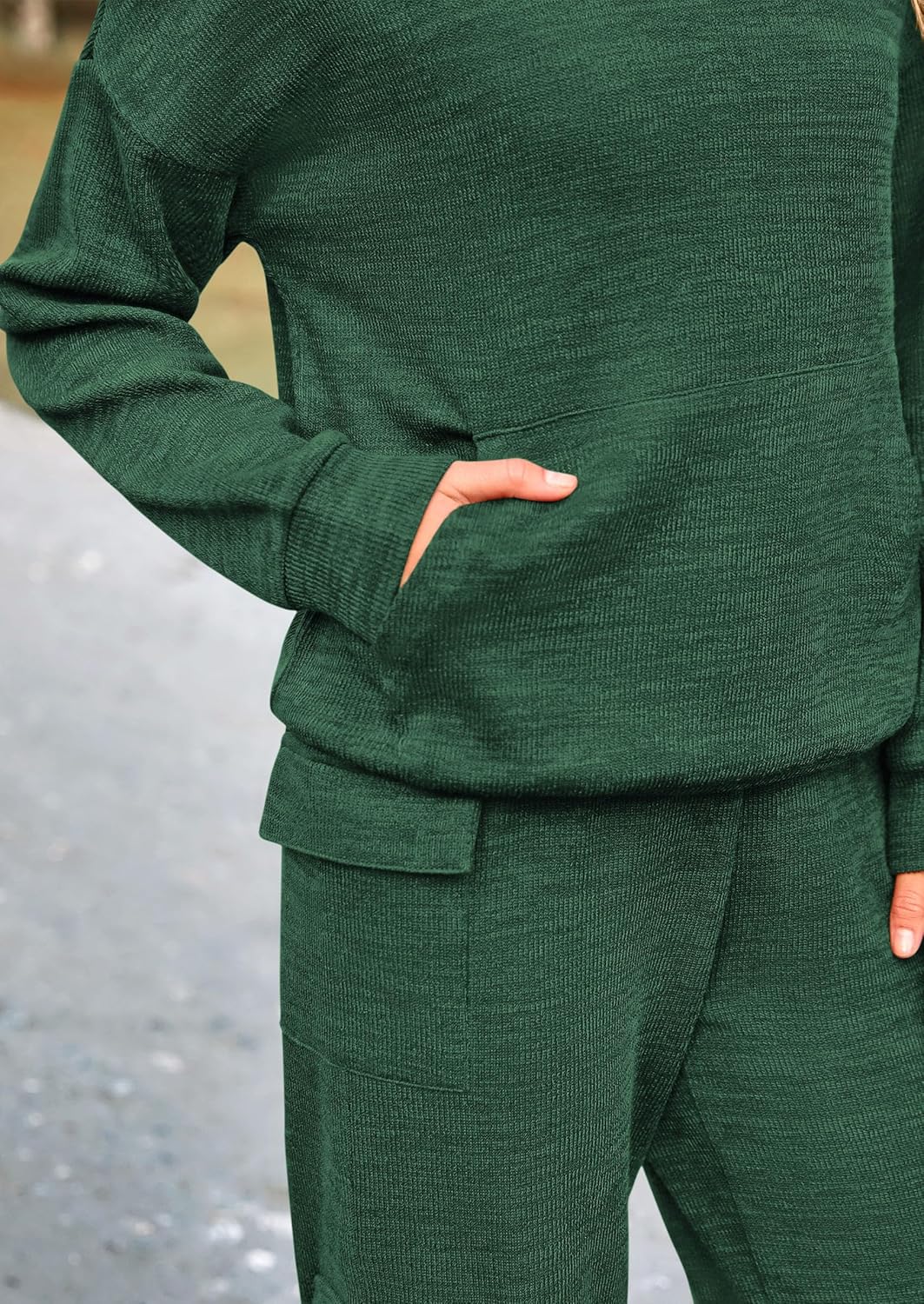 PRETTYGARDEN Knitted Lounge Set – Hoodie Pullover & Cargo Pants