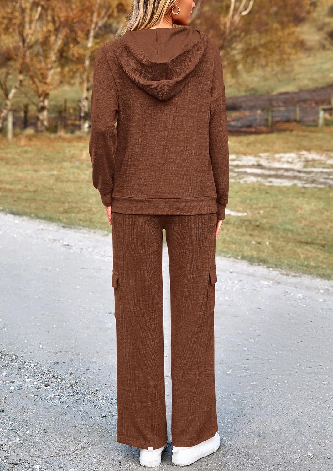 PRETTYGARDEN Knitted Lounge Set – Hoodie Pullover & Cargo Pants