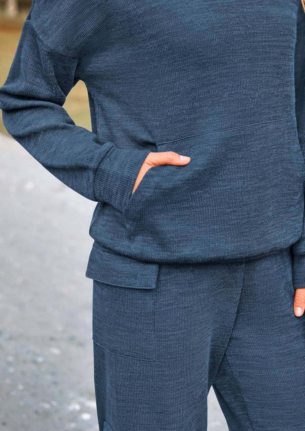 PRETTYGARDEN Knitted Lounge Set – Hoodie Pullover & Cargo Pants