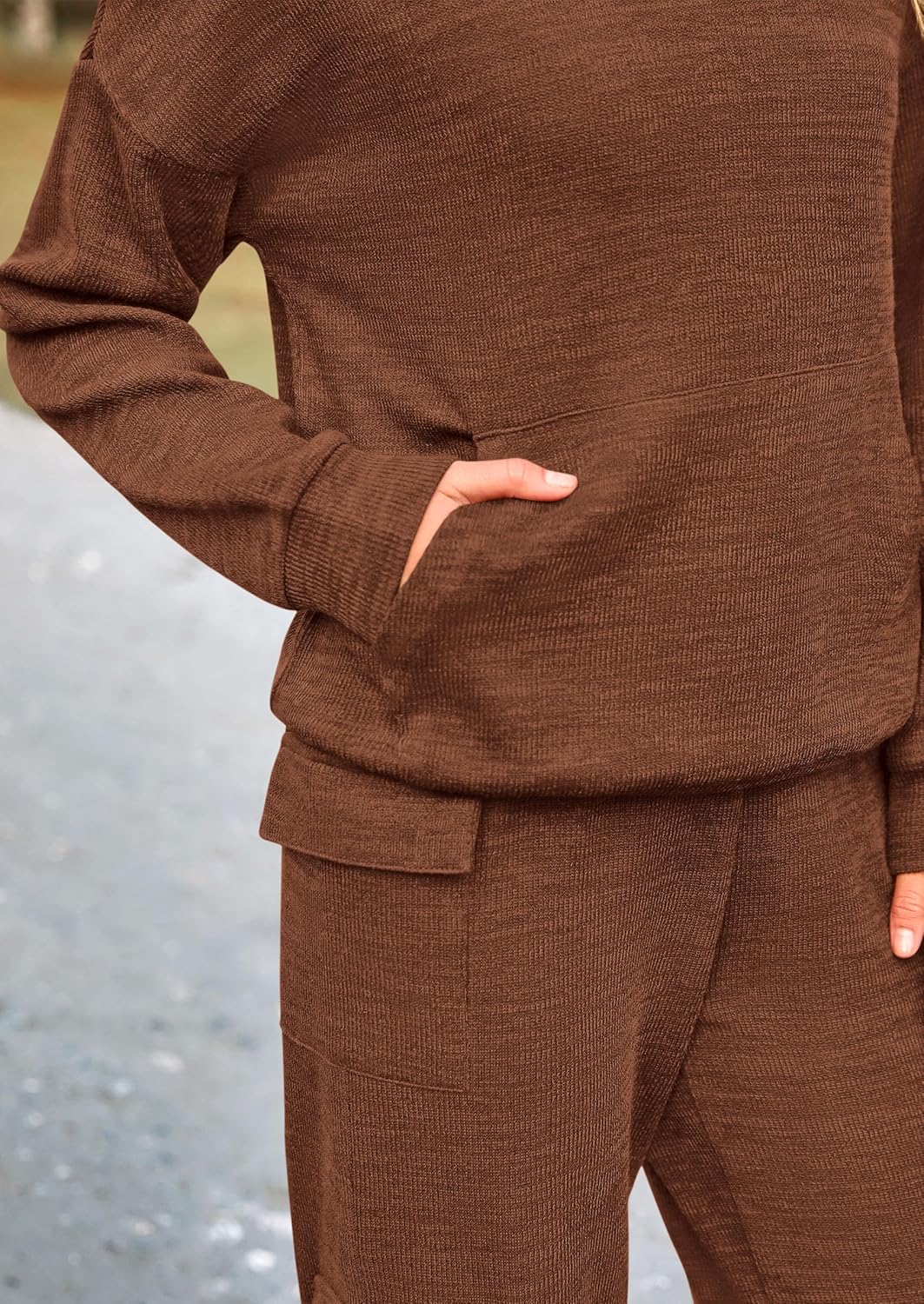PRETTYGARDEN Knitted Lounge Set – Hoodie Pullover & Cargo Pants