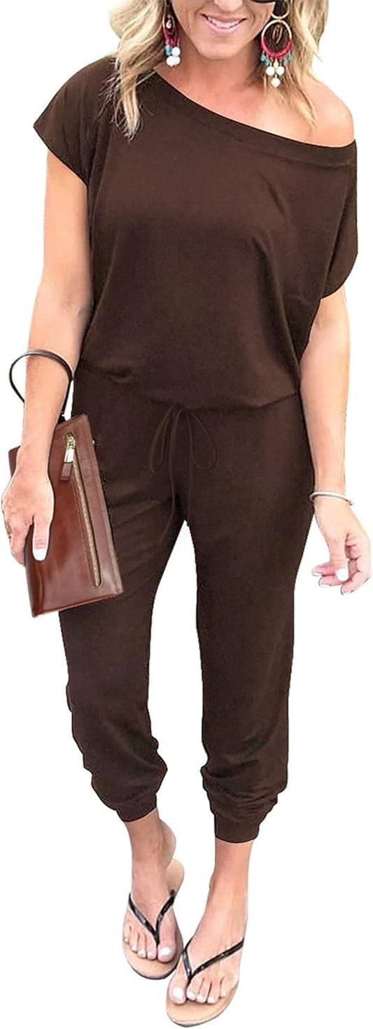 PRETTYGARDEN Women's Dressy Jumpsuit – Off-Shoulder Lounge Outfit