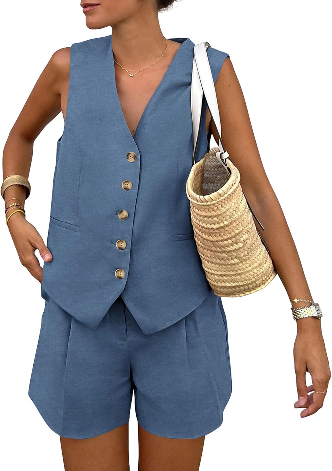 PRETTYGARDEN Summer Vest & Shorts Set – Women's 2-Piece Outfit