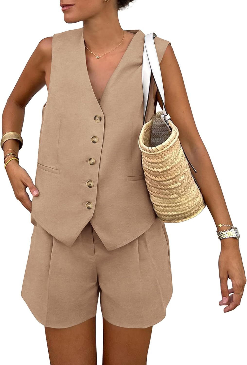 PRETTYGARDEN Summer Vest & Shorts Set – Women's 2-Piece Outfit