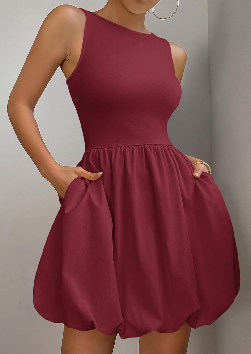 PRETTYGARDEN Summer Tank Dress – Casual Sleeveless Mini Sundress with Pockets