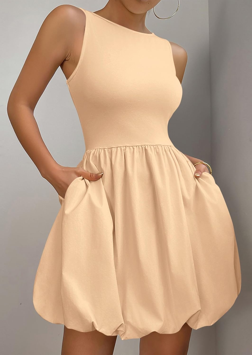 PRETTYGARDEN Summer Tank Dress – Casual Sleeveless Mini Sundress with Pockets