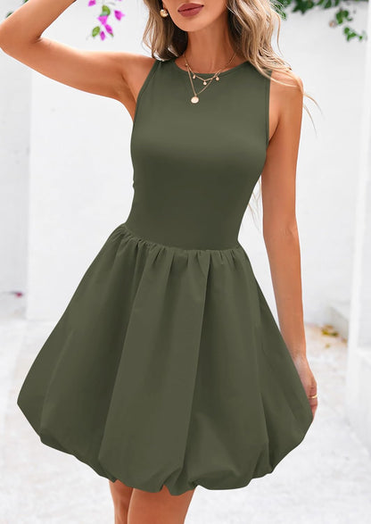 PRETTYGARDEN Summer Tank Dress – Casual Sleeveless Mini Sundress with Pockets