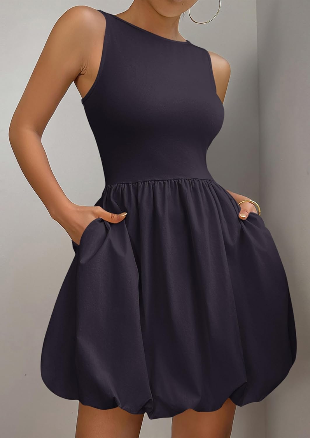 PRETTYGARDEN Summer Tank Dress – Casual Sleeveless Mini Sundress with Pockets