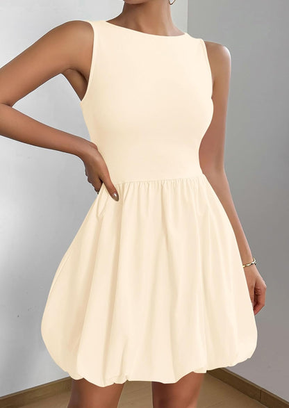 PRETTYGARDEN Summer Tank Dress – Casual Sleeveless Mini Sundress with Pockets