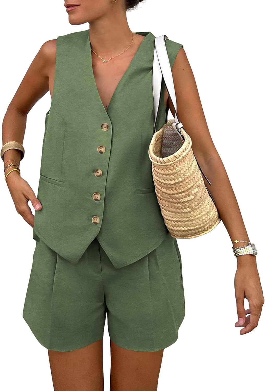 PRETTYGARDEN Summer Vest & Shorts Set – Women's 2-Piece Outfit
