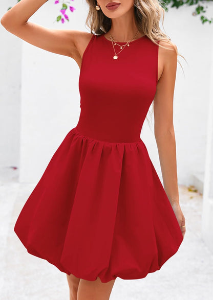 PRETTYGARDEN Summer Tank Dress – Casual Sleeveless Mini Sundress with Pockets