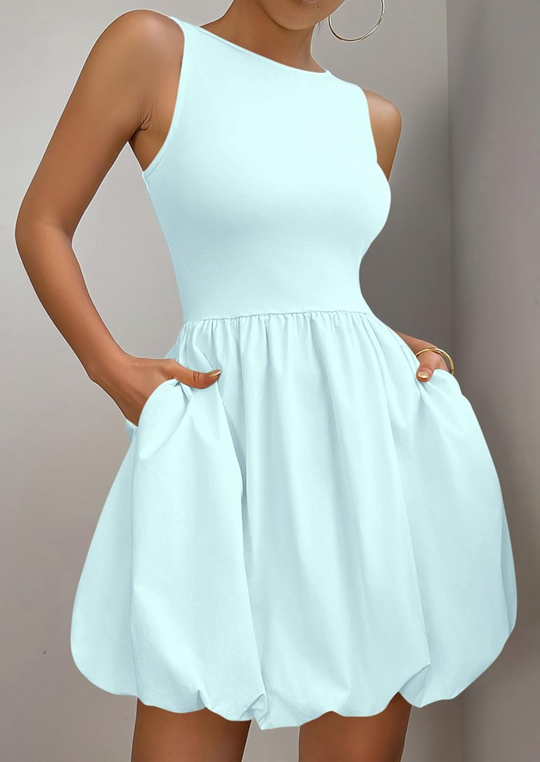 PRETTYGARDEN Summer Tank Dress – Casual Sleeveless Mini Sundress with Pockets