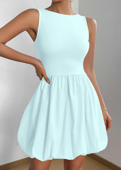 PRETTYGARDEN Summer Tank Dress – Casual Sleeveless Mini Sundress with Pockets