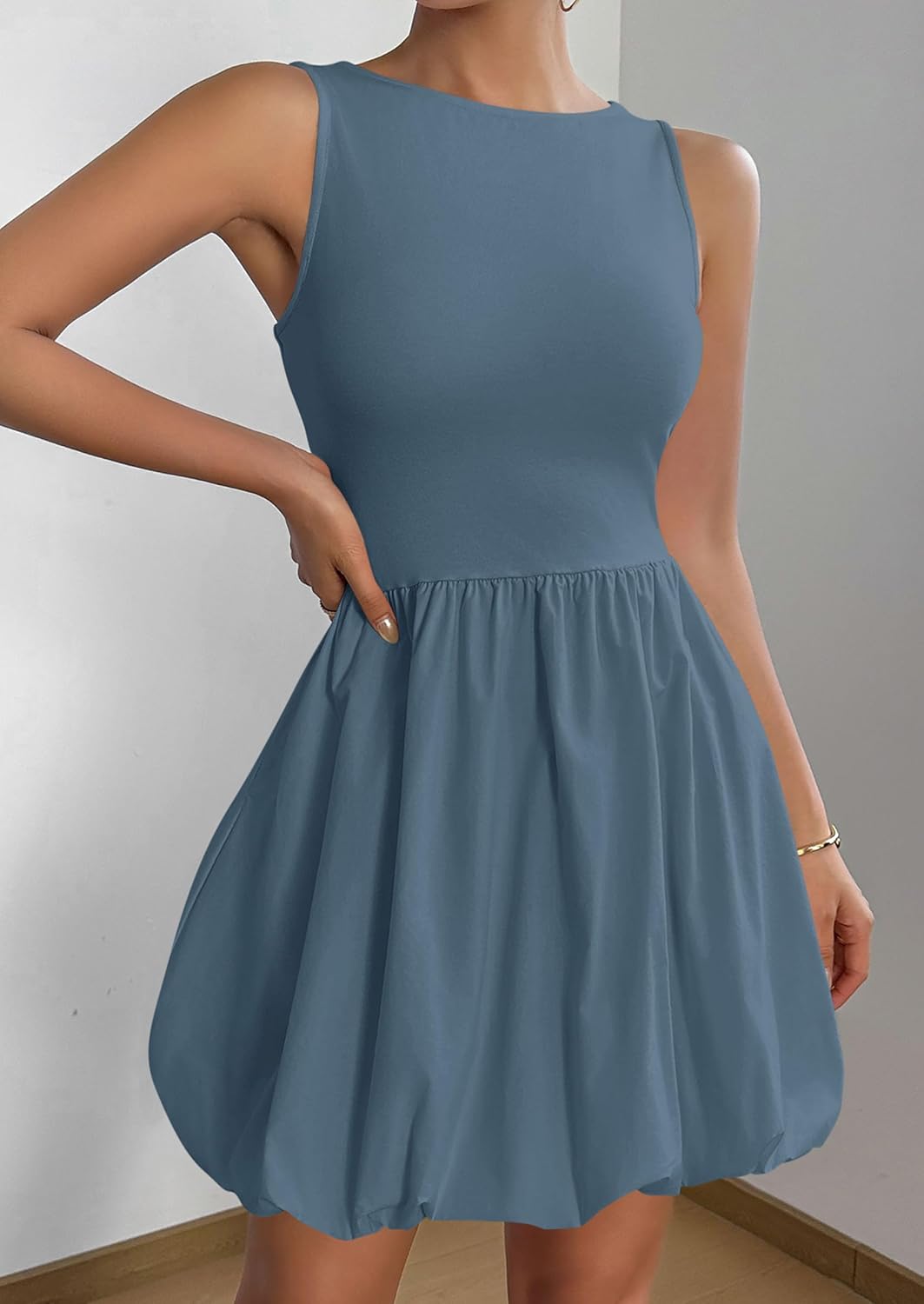 PRETTYGARDEN Summer Tank Dress – Casual Sleeveless Mini Sundress with Pockets
