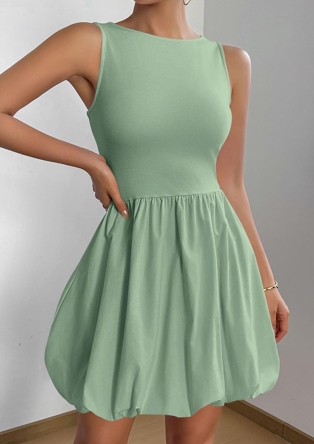 PRETTYGARDEN Summer Tank Dress – Casual Sleeveless Mini Sundress with Pockets