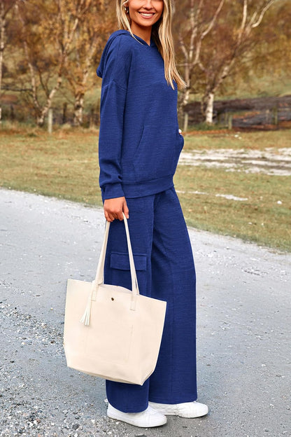 PRETTYGARDEN Knitted Lounge Set – Hoodie Pullover & Cargo Pants