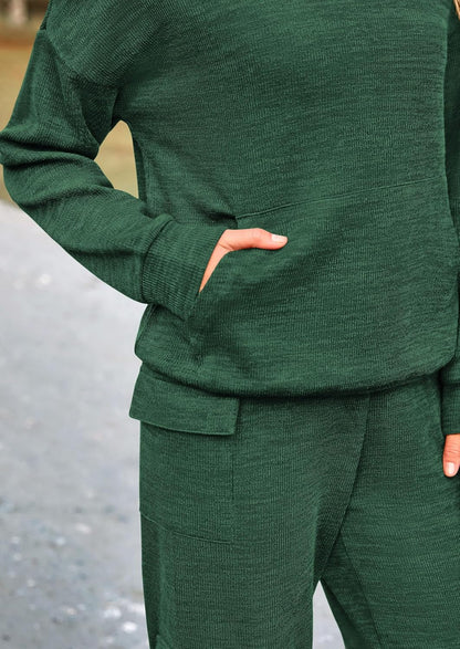 PRETTYGARDEN Knitted Lounge Set – Hoodie Pullover & Cargo Pants