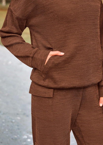 PRETTYGARDEN Knitted Lounge Set – Hoodie Pullover & Cargo Pants